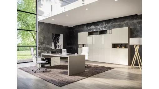 Scrivania Direzionale OF68 in laccato opaco Fango di Giessegi